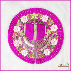 Blended Frill Thread Lace Floral Work Magenta Poshak