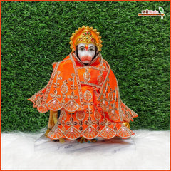 Cotton Thread Sitara Work Orange Hanuman Ji Poshak