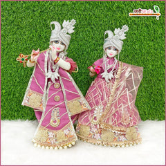 Blended Thread Lace Booti Work Onlion Pink Jugal Jodi Poshak