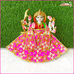 Cotton Moti Cutdana Work Magenta Lehnga Patka