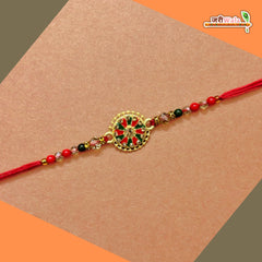 Fancy Handcrafted Metal Stone Multicolor Rakhi