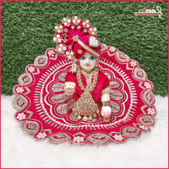 Shaneel Thread Sitara Stone Work Magenta Laddu Gopal Poshak