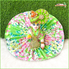 Holi Special Cotton Floral Print Light Green (Multicolor) Laddu Gopal Poshak