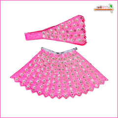 Blended Sitara Stone Work Baby Pink Lehnga Patka