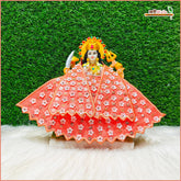 Blended Sitara Stone Work Light Orange Lehnga Patka