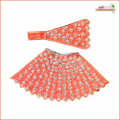 Blended Sitara Stone Work Light Orange Lehnga Patka