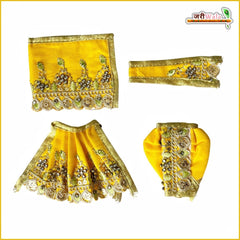 Blended Thread Sitara Kundan Work Yellow Jugal Jodi Poshak