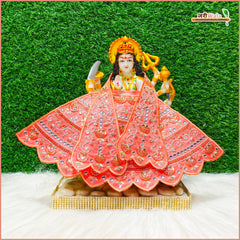 Blended Thread Sitara Stone Work Light Orange Lehnga Patka