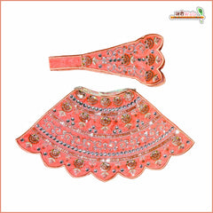 Blended Thread Sitara Stone Work Light Orange Lehnga Patka