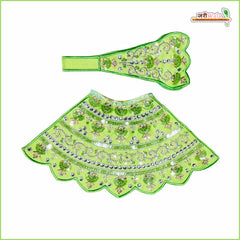 Blended Thread Sitara Stone Work Light Green Lehnga Patka