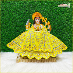 Blended Thread Sitara Stone Work Lemon Lehnga Patka