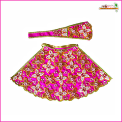 Cotton Moti Cutdana Work Magenta Lehnga Patka