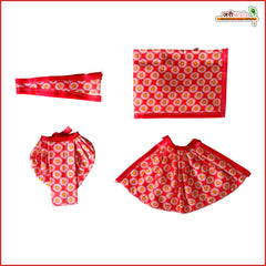 Cotton Floral Print Red Jugal Jodi Poshak