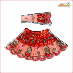 Bandhej Kundan Booti Work Multicolor Lehnga Patka