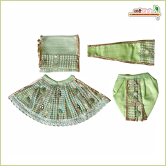 Blended Frill Net Sitara Booti Kundan Work Sea Green Jugal Jodi Poshak