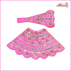 Blended Thread Sitara Stone Work Baby Pink Lehnga Patka