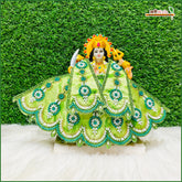 Blended Cutdana Moti Work Green Shade Lehnga Patka