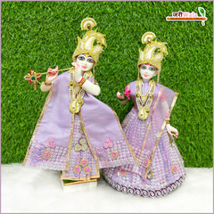 Blended Frill Net Sitara Booti Kundan Work Lavender Jugal Jodi Poshak