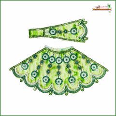 Blended Cutdana Moti Work Green Shade Lehnga Patka