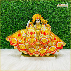 Blended Cutdana Moti Work Yellow Shade Lehnga Patka