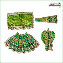 Cotton Bandhej Jarkan Booti Work Green Jugal Jodi Poshak
