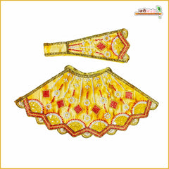 Blended Cutdana Moti Work Yellow Shade Lehnga Patka