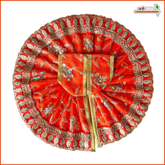 Blended Thread Sitara Work Orange Laddu Gopal Poshak