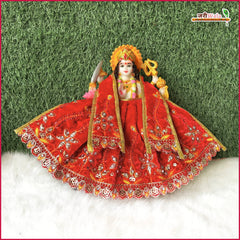 Shaneel Thread Stone Work Red Lehnga Patka