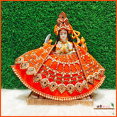 Shaneel Moti Stone Work Orange Lehnga Patka With Mukut