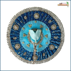 Blended Frill Jarkan Stone Booti Work Multicolor Laddu Gopal Poshak With Pagdi
