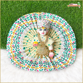 Cotton Leaf Print Turquoise Green (Multicolor) Laddu Gopal Poshak