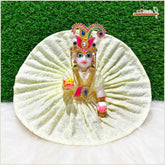 Cotton Plain Thread Work Lemon Laddu Gopal Poshak