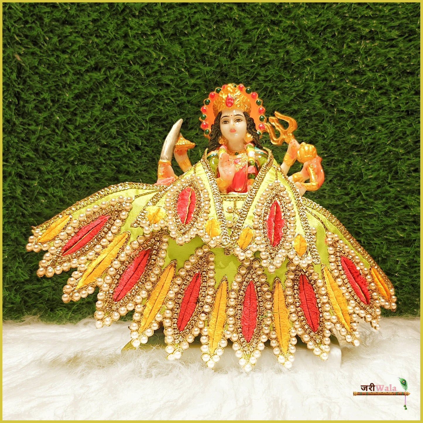 Blended Moti Jarkan Work Multicolor Lehnga Patka