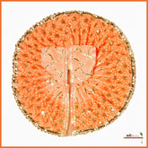 Blended Thread Lace Work Peach Poshak