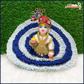 Blended Frill Thread Work Blue & White Poshak With Patka