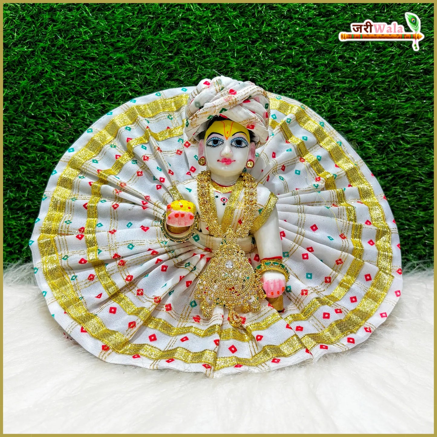 Coton Bandhej Print Laddu Gopal Poshak