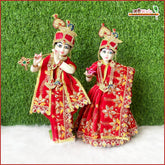 Shaneel Thread Stone Work Red Jugal Jodi Poshak