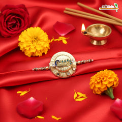 Fancy Handcrafted Antique Metal Peacock Rakhi