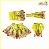 Coton Thread Kundan Stone Work Lemon Jugal Jodi Poshak