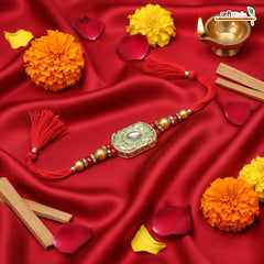 Fancy Handcrafted Meena Kundan Rakhi