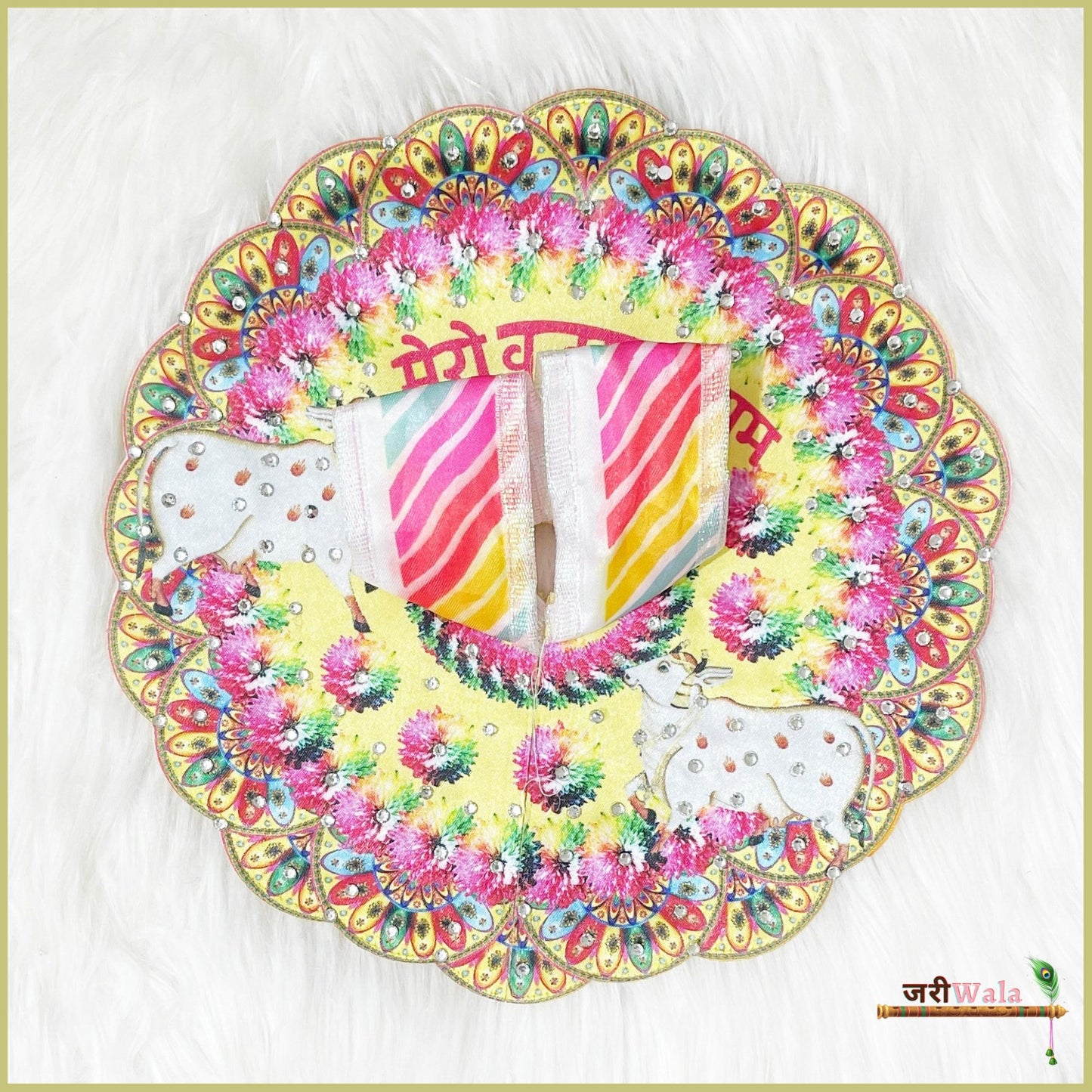 Blended Digital Print Work Multicolor Laddu Poshak