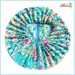 Holi Special Cotton Floral Print Light Blue (Multicolor) Laddu Gopal Poshak