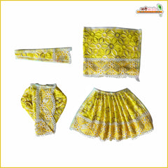 Blended Thread Sitara Lace Work Lemon Jugal Jodi Poshak