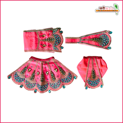 Coton Thread Kundan Stone Work Gajri Jugal Jodi Poshak