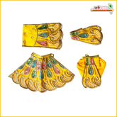 Coton Thread Sitara Moti Cutdana Work Yellow Jugal Jodi Poshak