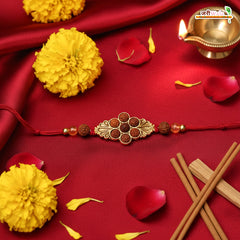 Fancy Handcrafted Antique Rudraksha Beads Rakhi