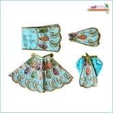 Coton Thread Sitara Moti Cutdana Work Light Blue Jugal Jodi Poshak