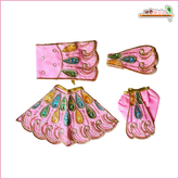 Coton Thread Sitara Moti Cutdana Work Baby Pink Jugal Jodi Poshak
