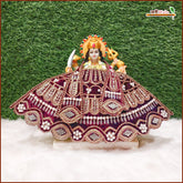 Shaneel Thread Stone Moti Work Wine Lehnga Patka