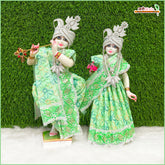 Blended Thread Sitara Lace Work Light Green Jugal Jodi Poshak